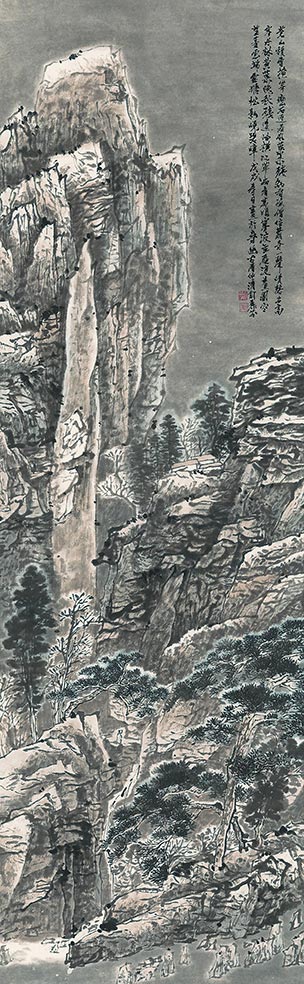 ART-324-俞麗芳-巖崖飛雪-138x43cm