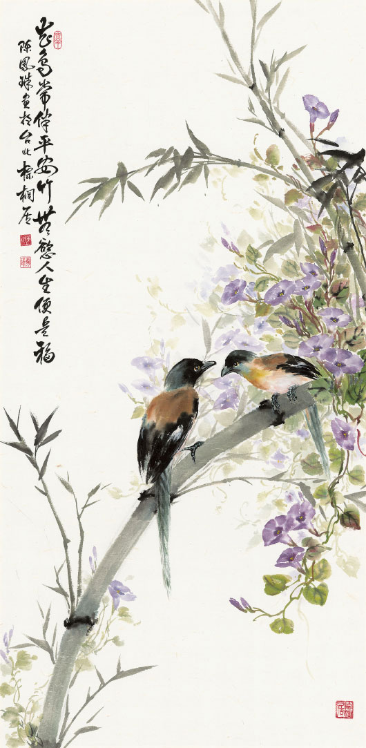 ART-052-陳鳳珠-竹報平安-140x68cm