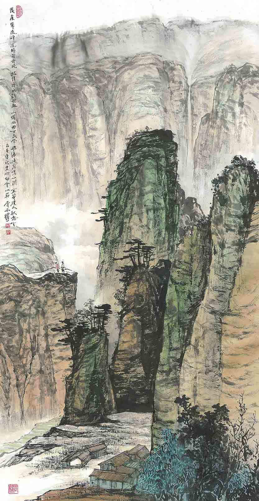 ART-025-李木鐸-陵崖觀瀑-135x70cm