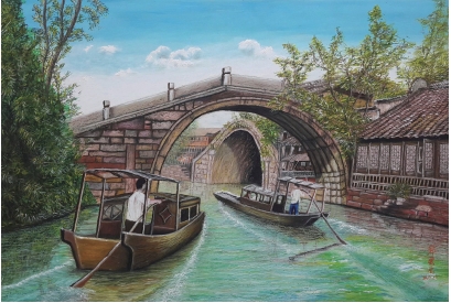 ART-122-邱雲寶-悠遊水鄉-60x90cm