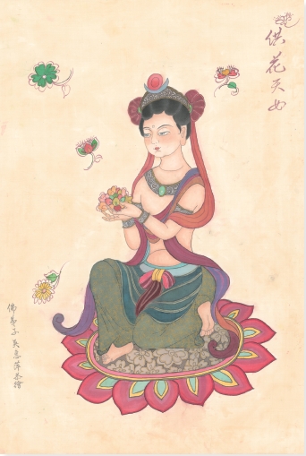 ART-091-吳惠萍-供花天女-宣紙-70x90cm